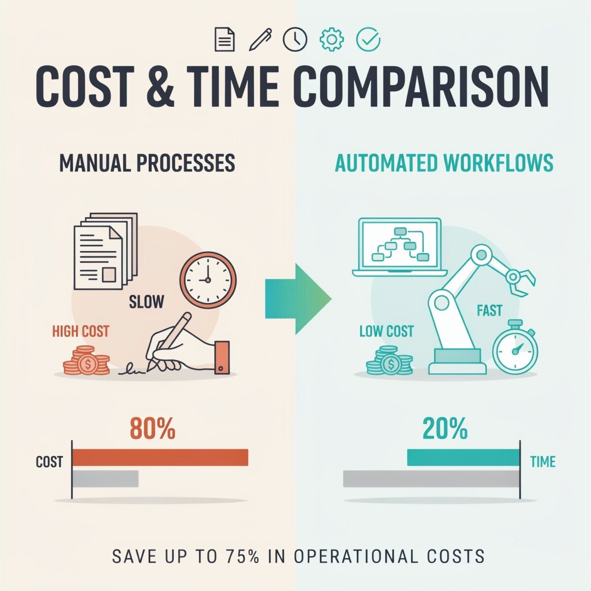 Manual Processes vs. Automated Workflows: Cost and Time Comparison (2026 Data-Driven Guide)